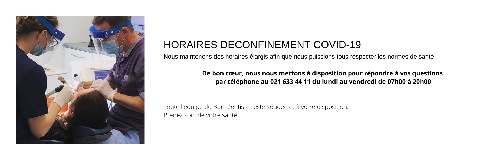 coronavirus dentiste service client Lausanne Renens deconfinement Lausanne Renens deconfinement